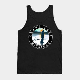 Crane Lake Ice Fishing Michigan Sunset Tank Top